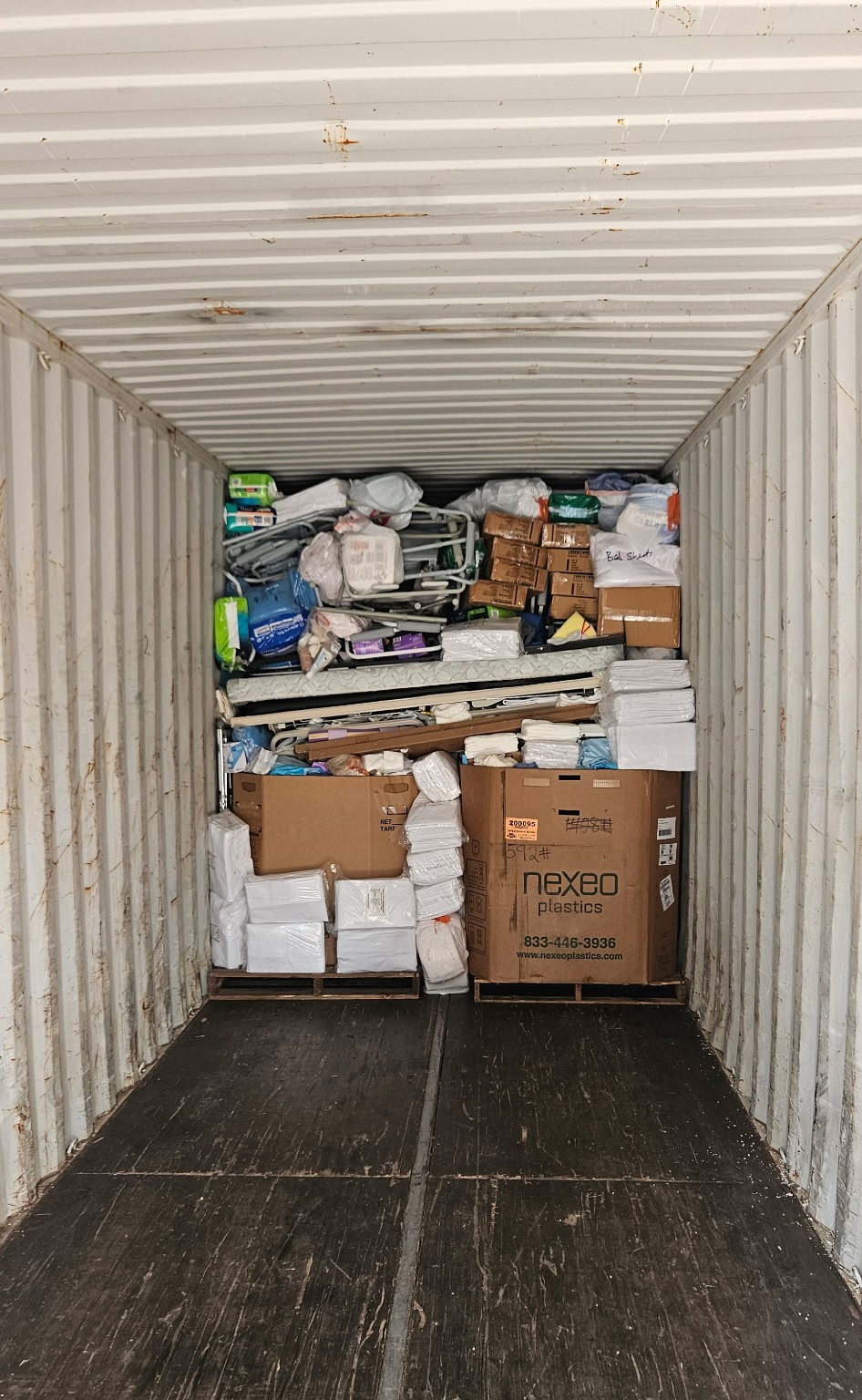 Picture of container partially packed