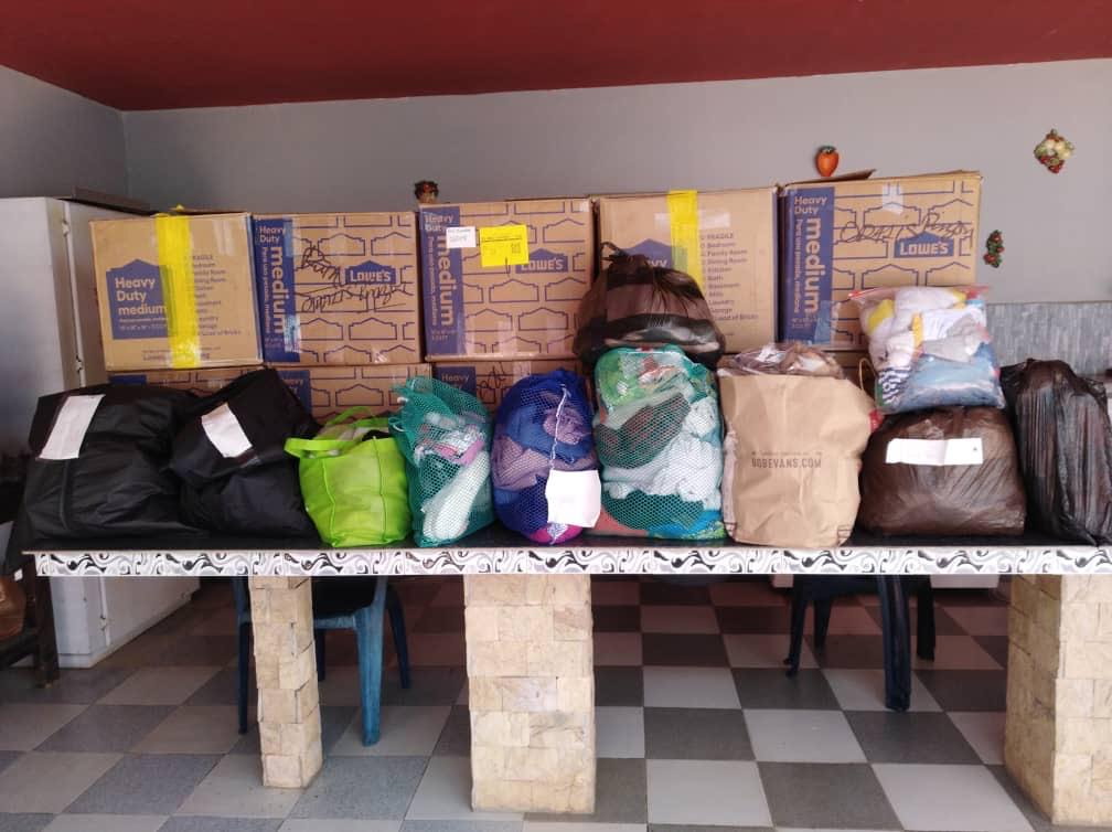 Picture of boxes and bags on table