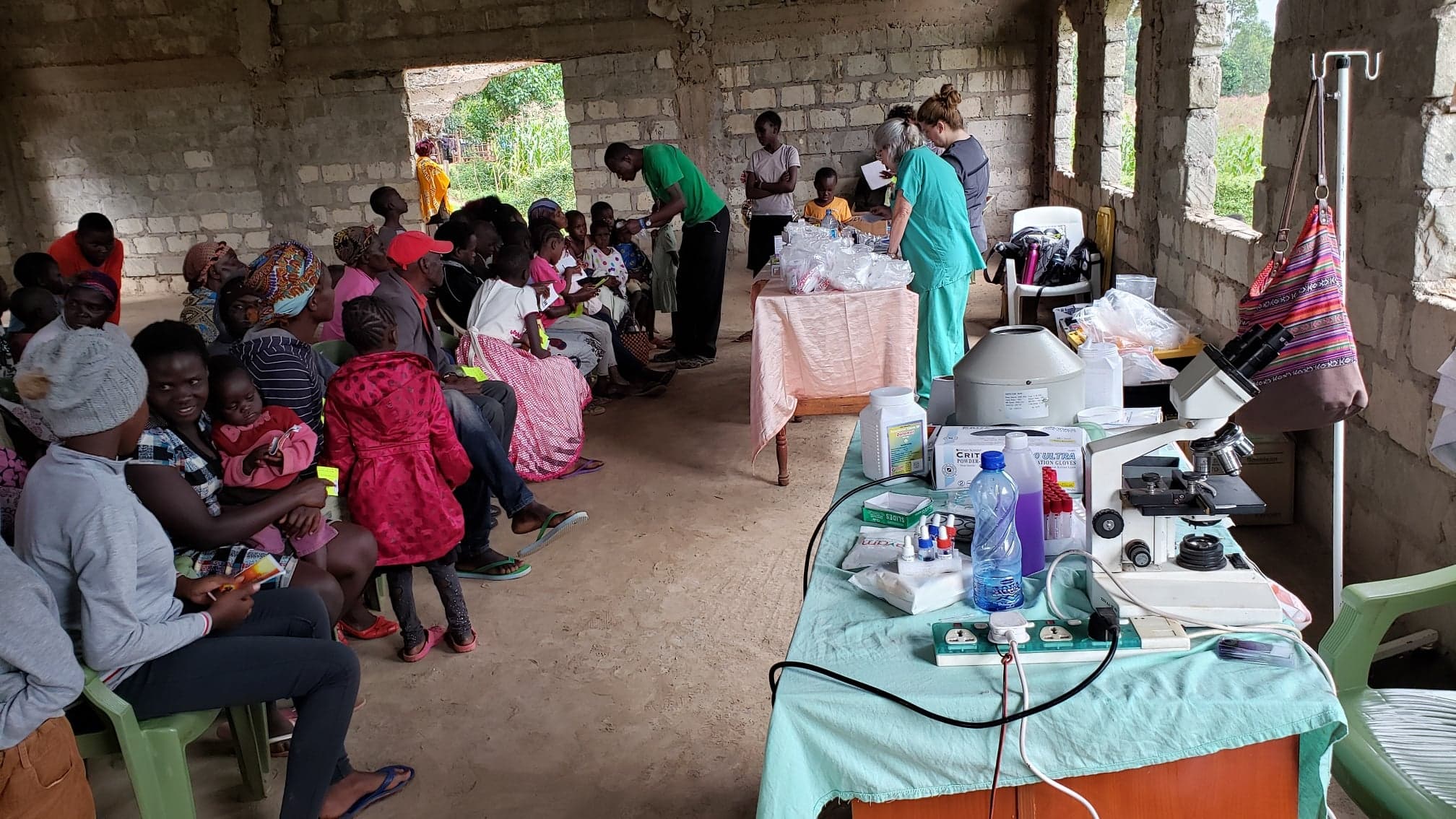 Picture of makeshift medical clinic