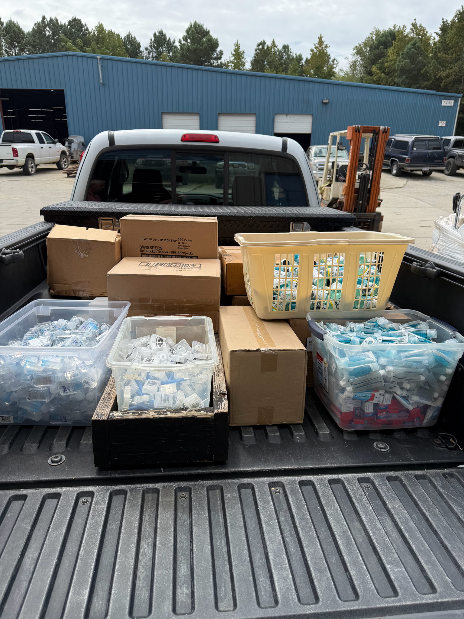 Picture of truck loaded with supplies